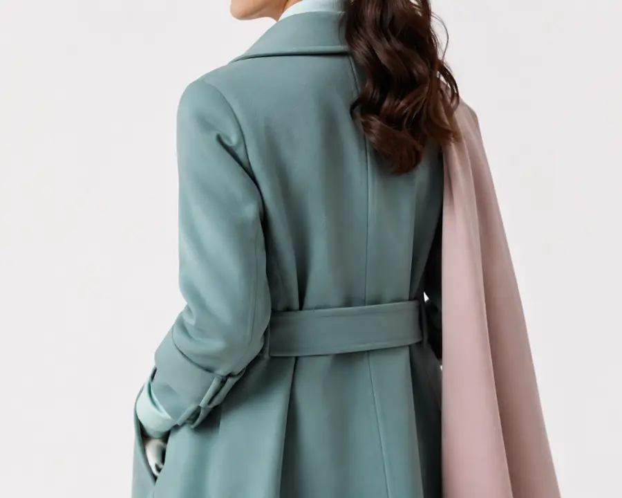 Consistent AI fashion model shown in a polished campaign setting
